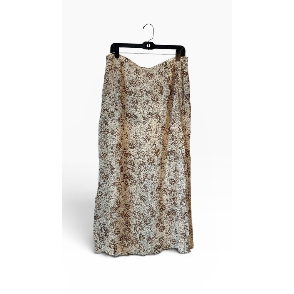 Vtg Casual Corner Silk Skirt Sz 14 Lined Side Zip Tan Brown Paisley NOS